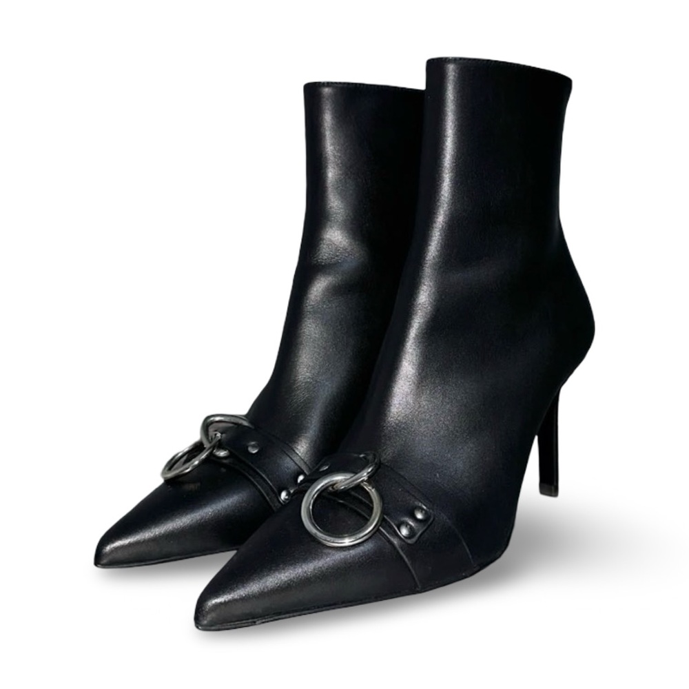 R13 Sid Heeled Harness Pointed Toe Stiletto Ankle Boots - Women's